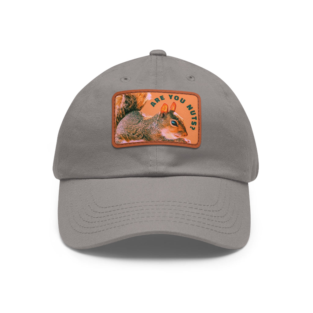 Are You Nuts? Squirrel Hat with Rectangular Leather Patch