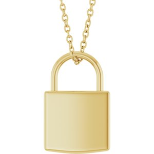 Engravable Lock Necklace or Pendant