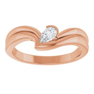14K Rose Gold 1/5 CT Lab-Grown Diamond Freeform Ring