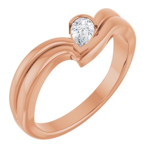 14K Rose Gold 1/5 CT Lab-Grown Diamond Freeform Ring