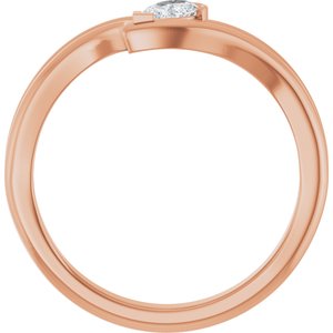 14K Rose Gold 1/5 CT Lab-Grown Diamond Freeform Ring