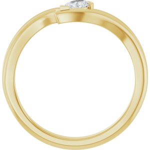 14K Yellow Gold 1/5 CT Lab-Grown Diamond Freeform Ring