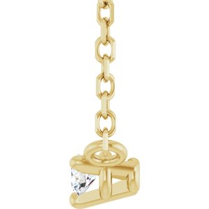14K Yellow Gold .03 CT Natural Diamond 18" Necklace