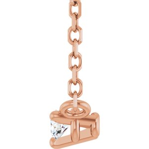14K Rose Gold .03 CT Natural Diamond 18" Necklace