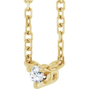 14K Yellow Gold .03 CT Natural Diamond 18" Necklace