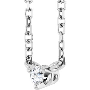 Platinum .03 CT Natural Diamond 18" Necklace