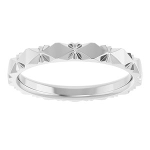 10K White 2.5 mm Diamond Faceted Band Size 7