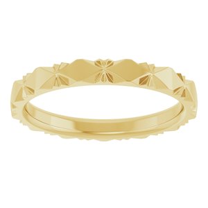 10K Yellow 2.5 mm Diamond Faceted Band Size 17