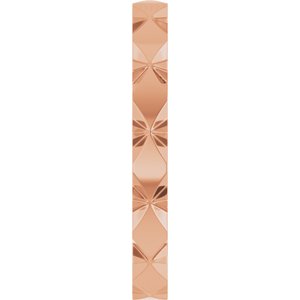 14K Rose 2.5 mm Diamond Faceted Band Size 7