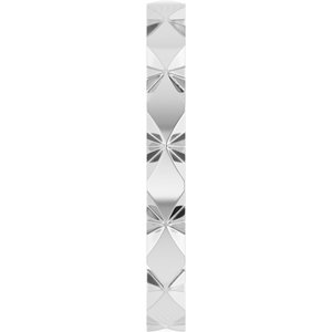 Sterling Silver 2.5 mm Diamond Faceted Band Size 11