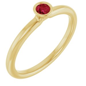 Family Stackable Bezel-Set Ring