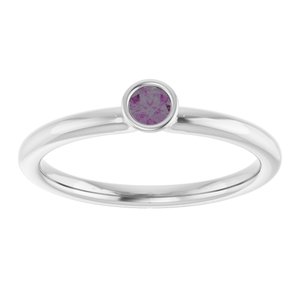 Platinum Natural Alexandrite Stackable Ring