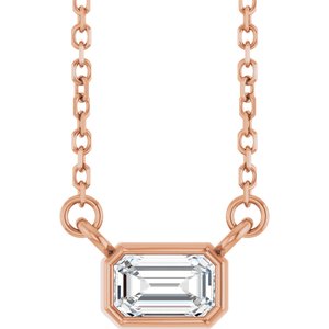 14K Rose Gold 1/3 CT Lab-Grown Diamond 18" Necklace