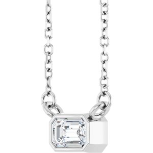 14K White Gold 1/2 CT Natural Diamond 18" Necklace