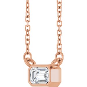 14K Rose Gold 1/2 CT Natural Diamond 18" Necklace