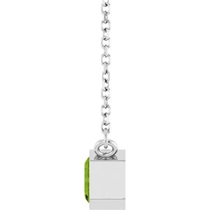 Natural Peridot Solitaire Necklace
