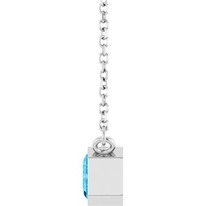 Natural Aquamarine Solitaire Necklace