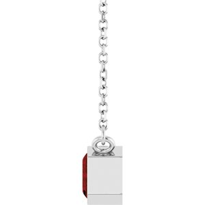 Natural Mozambique Garnet Solitaire Necklace
