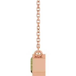14K Rose Gold Lab-Grown Green Sapphire 18" Necklace