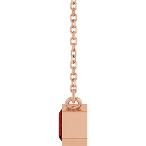 Natural Mozambique Garnet Solitaire Necklace