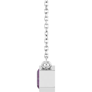 Lab-Grown Alexandrite Bezel Set Solitarie Necklace