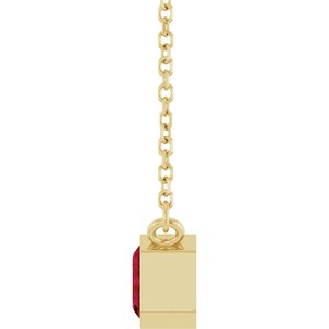 Natural Ruby Solitaire Necklace