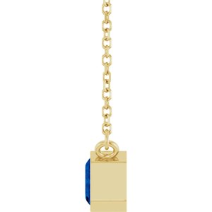 Lab-Grown Blue Sapphire Solitaire Necklace