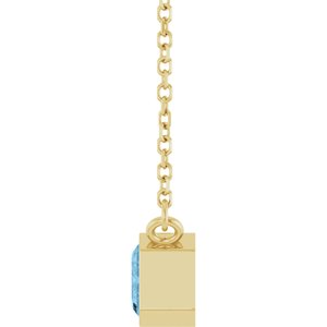 14K Yellow Gold Natural Sky Blue Topaz 18" Necklace