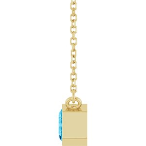 Natural Aquamarine Solitaire Necklace