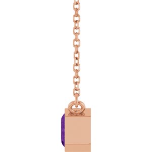 Natural Amethyst Solitaire Necklace