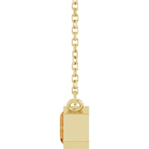 Natural Citrine Bezel Set Solitarie Necklace