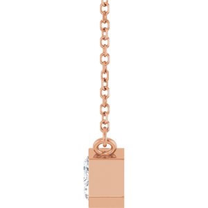 14K Rose Gold Lab-Grown Moissanite 18" Necklace