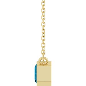14K Yellow Gold Natural London Blue Topaz 18" Necklace