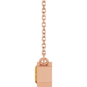 Natural Citrine Bezel Set Solitarie Necklace