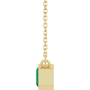 Lab-Grown Emerald Solitaire Necklace