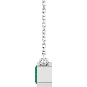 Lab-Grown Emerald Solitaire Necklace