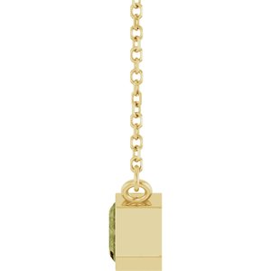 14K Yellow Gold Lab-Grown Green Sapphire 18" Necklace