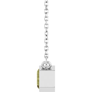 Platinum Lab-Grown Green Sapphire 18" Necklace