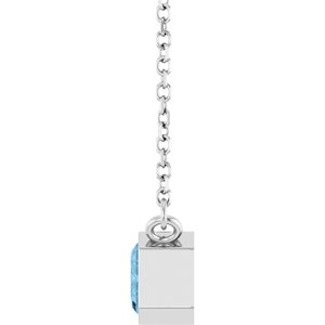 Platinum Natural Sky Blue Topaz 18" Necklace