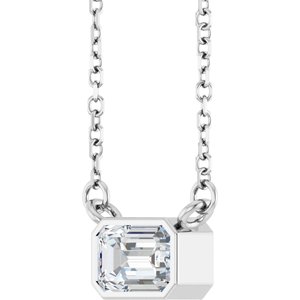 14K White Gold 1/2 CT Lab-Grown Diamond 18" Necklace