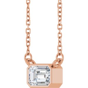 14K Rose Gold 1/2 CT Lab-Grown Diamond 18" Necklace