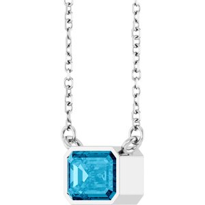 Natural Aquamarine Solitaire Necklace