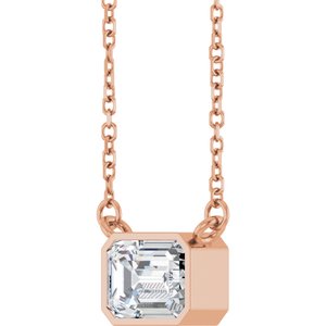 14K Rose Gold 1 1/8 CT Lab-Grown Diamond 18" Necklace
