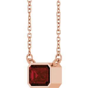 Natural Mozambique Garnet Solitaire Necklace
