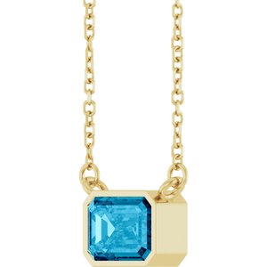Natural Aquamarine Solitaire Necklace