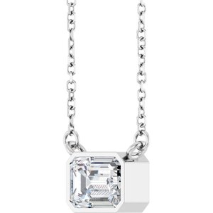 Platinum 1 1/8 CT Lab-Grown Diamond 18" Necklace