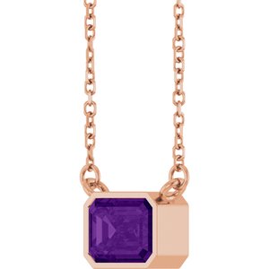 Natural Amethyst Solitaire Necklace