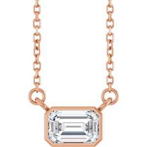 14K Rose Gold 1/2 CT Lab-Grown Diamond 18" Necklace