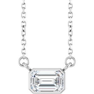 Sterling Silver 1/2 CT Lab-Grown Diamond 18" Necklace
