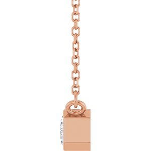 14K Rose Gold 1/2 CT Lab-Grown Diamond 18" Necklace